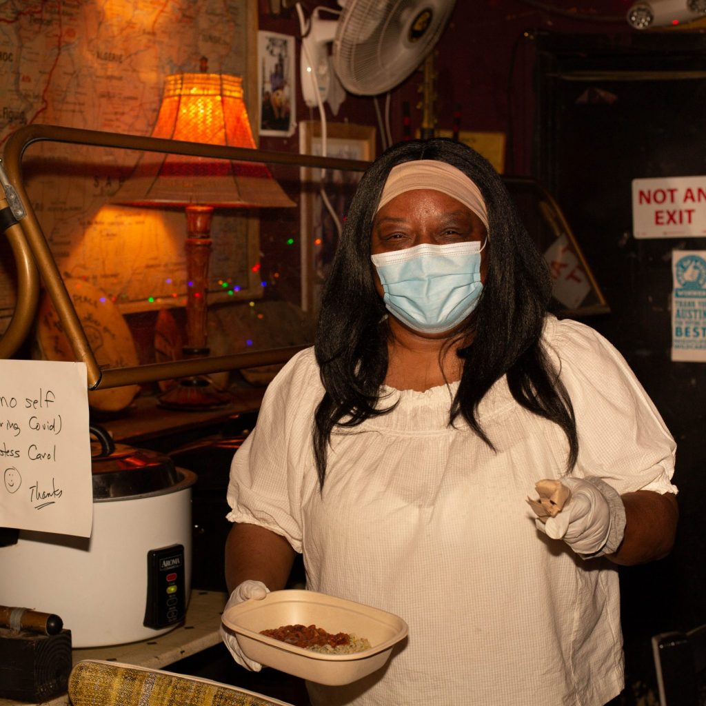 The buffet is usually self-serve, but with the pandemic, Carol Robinson came to work as a server (Photo: Marina Petric)